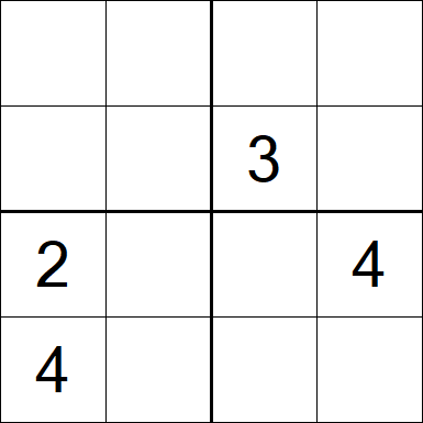 Sudoku 4x4 - Difficile