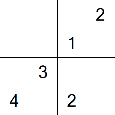 Sudoku 4x4 - Difficile