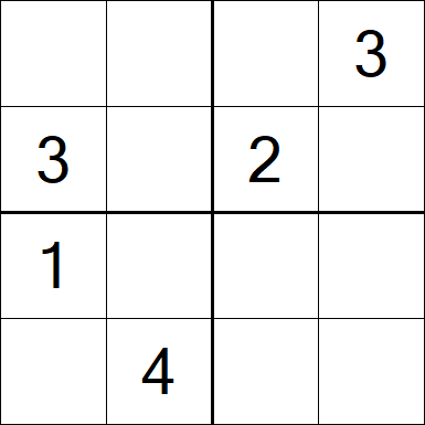 Sudoku 4x4 - Difficile