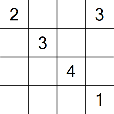 Sudoku 4x4 - Difficile