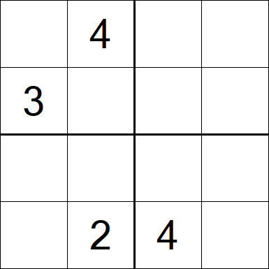 Sudoku 4x4 - Difficile