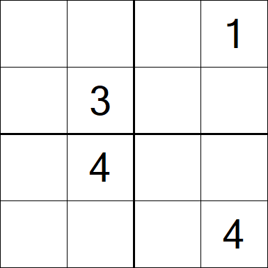 Sudoku 4x4 - Difficile