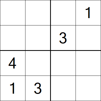 Sudoku 4x4 - Hard