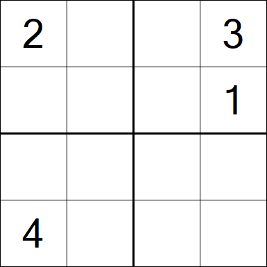 Sudoku 4x4 - Difficile