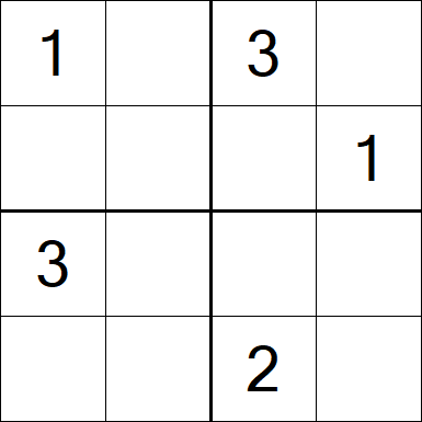 Sudoku 4x4 - Difficile