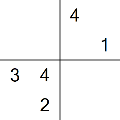 Sudoku 4x4 - Difficile