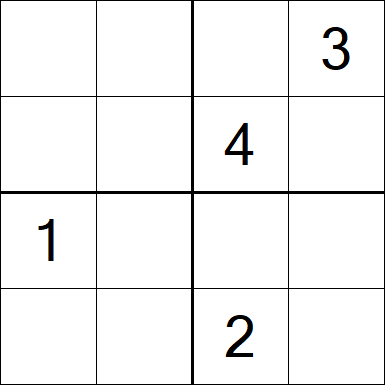 Sudoku 4x4 - Difficile