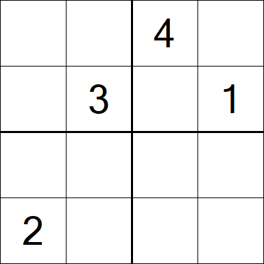 Sudoku 4x4 - Difficile