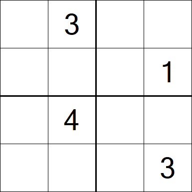 Sudoku 4x4 - Difficile