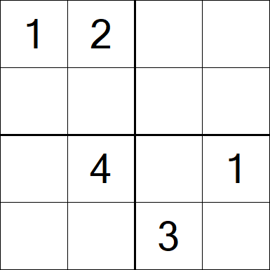 Sudoku 4x4 - Difficile