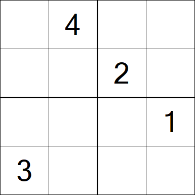 Sudoku 4x4 - Difficile
