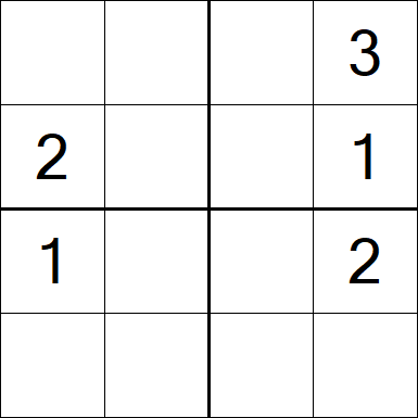 Sudoku 4x4 - Difficile