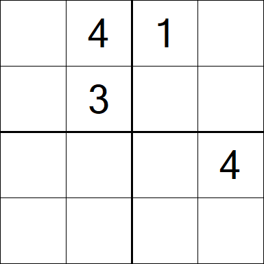 Sudoku 4x4 - Difficile