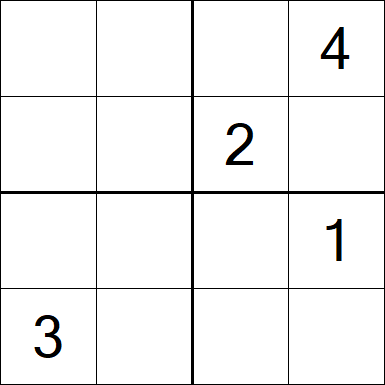 Sudoku 4x4 - Difficile