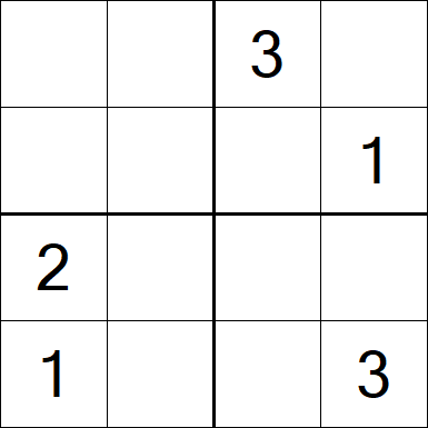 Sudoku 4x4 - Difficile