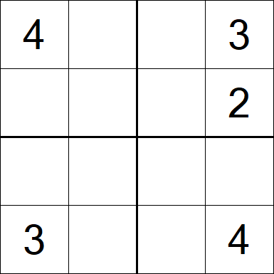 Sudoku 4x4 - Difficile