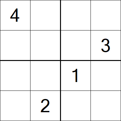 Sudoku 4x4 - Difficile
