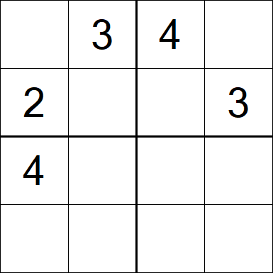 Sudoku 4x4 - Difficile