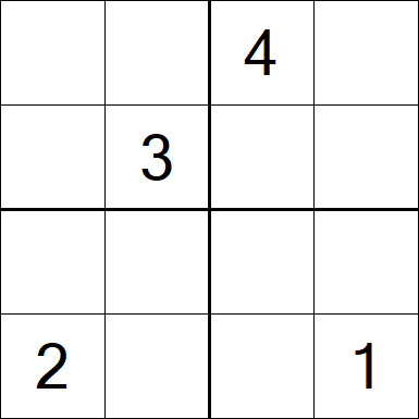 Sudoku 4x4 - Difficile