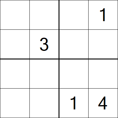 Sudoku 4x4 - Difficile