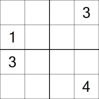 Sudoku 4x4 - Difficile