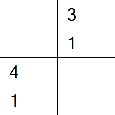 Sudoku 4x4 - Difficile