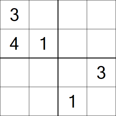 Sudoku 4x4 - Difficile