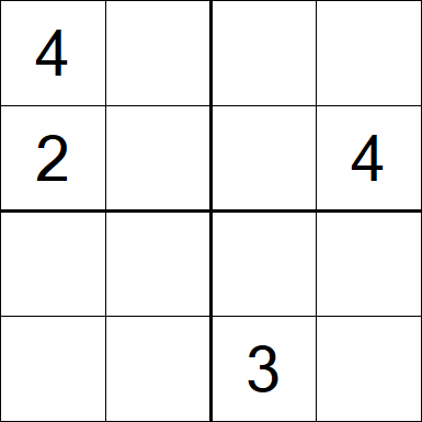 Sudoku 4x4 - Difficile