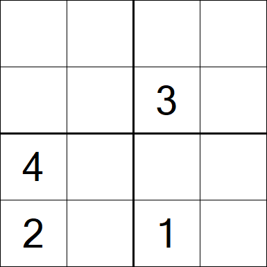 Sudoku 4x4 - Difficile
