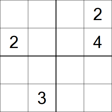 Sudoku 4x4 - Difficile