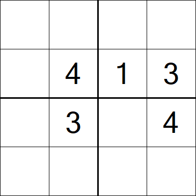 Sudoku 4x4 - Difficile