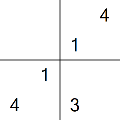 Sudoku 4x4 - Difficile