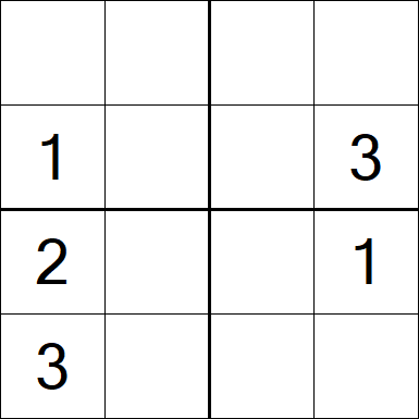 Sudoku 4x4 - Difficile