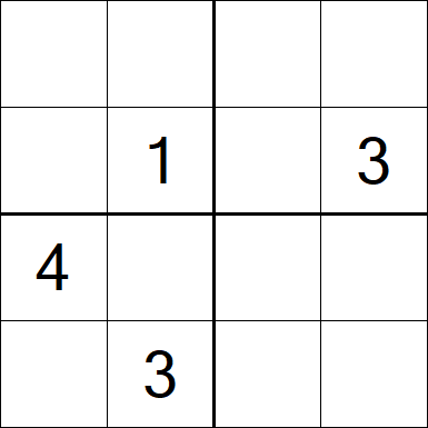 Sudoku 4x4 - Difficile