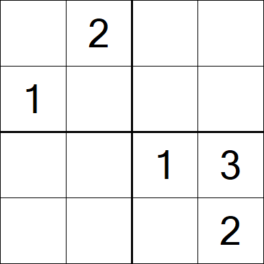 Sudoku 4x4 - Difficile