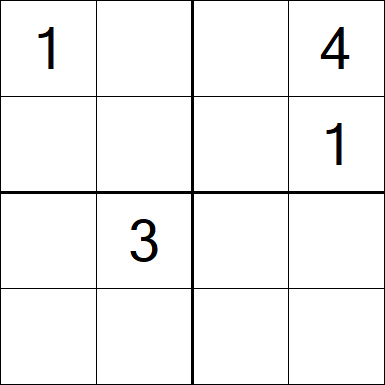 Sudoku 4x4 - Difficile