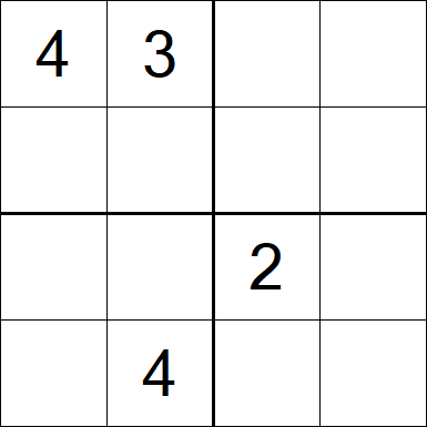 Sudoku 4x4 - Difficile