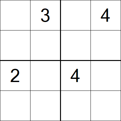Sudoku 4x4 - Difficile