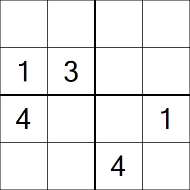Sudoku 4x4 - Difficile