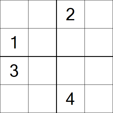 Sudoku 4x4 - Difficile