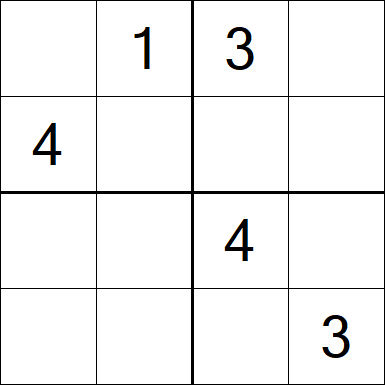 Sudoku 4x4 - Difficile