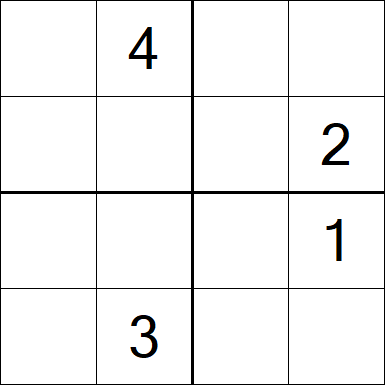 Sudoku 4x4 - Difficile