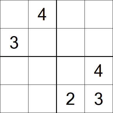 Sudoku 4x4 - Difficile