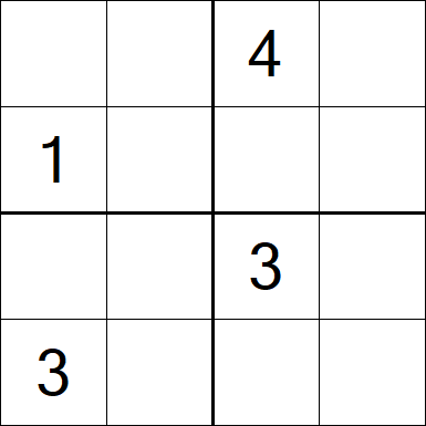 Sudoku 4x4 - Difficile