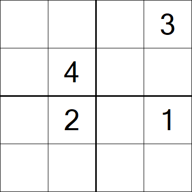 Sudoku 4x4 - Schwierig