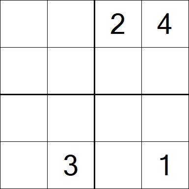 Sudoku 4x4 - Schwierig