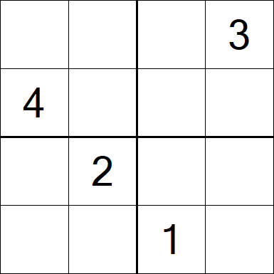 Sudoku 4x4 - Schwierig