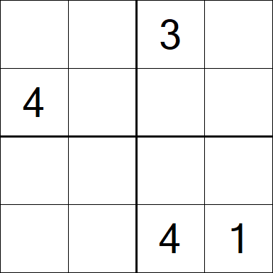 Sudoku 4x4 - Schwierig