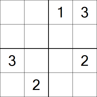 Sudoku 4x4 - Schwierig