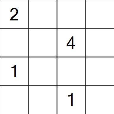 Sudoku 4x4 - Schwierig